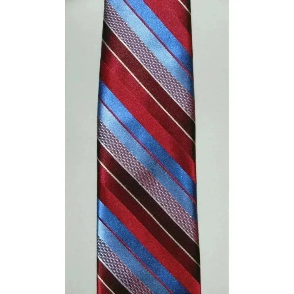 MICHAEL Michael Kors Men's Necktie Serrano Stripe Red Blue MSRP $59.50